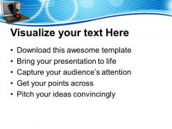 Trophy on top of an open laptop powerpoint templates ppt themes and graphics