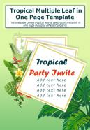 Tropical Multiple Leaf In One Page Template Presentation Report Infographic PPT PDF Document