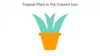 Tropical Plant In Pot Colored Icon In Powerpoint Pptx Png And Editable Eps Format