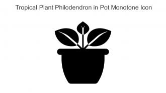 Tropical Plant Philodendron In Pot Monotone Icon In Powerpoint Pptx Png And Editable Eps Format