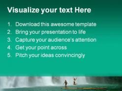 Tropical waterfall nature powerpoint templates and powerpoint backgrounds 0811