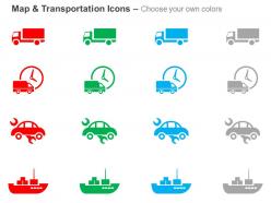 Truck clock car ship ppt icons graphics