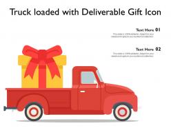 Truck loaded with deliverable gift icon