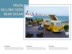 Truck selling food near ocean