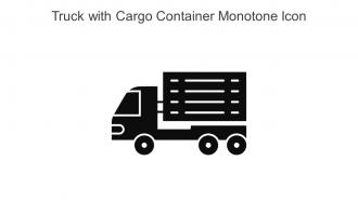 Truck With Cargo Container Monotone Icon In Powerpoint Pptx Png And Editable Eps Format