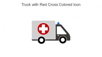 Truck With Red Cross Colored Icon In Powerpoint Pptx Png And Editable Eps Format