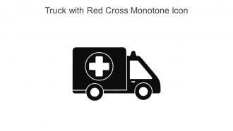 Truck With Red Cross Monotone Icon In Powerpoint Pptx Png And Editable Eps Format
