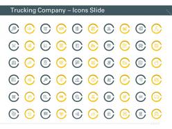 Trucking company icons slide ppt infographics