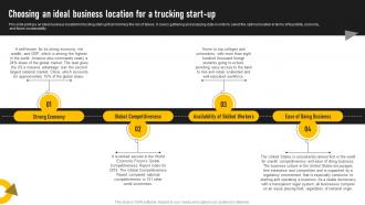 Trucking Services B Plan Choosing An Ideal Business Location For A Trucking Start Up BP SS