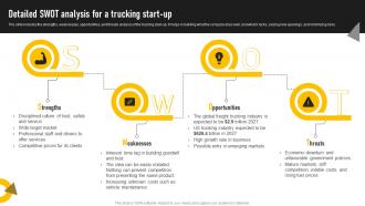 Trucking Services B Plan Detailed Swot Analysis For A Trucking Start Up BP SS