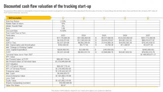 Trucking Services B Plan Discounted Cash Flow Valuation Of The Trucking Start Up BP SS