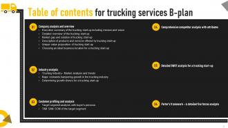 Trucking Services B Plan Powerpoint Presentation Slides Professional Idea