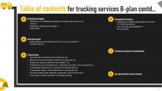 Trucking Services B Plan Powerpoint Presentation Slides Colorful Idea