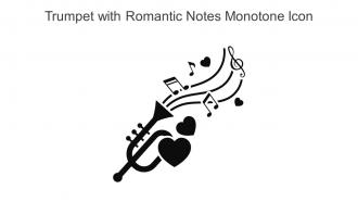 Trumpet With Romantic Notes Monotone Icon In Powerpoint Pptx Png And Editable Eps Format