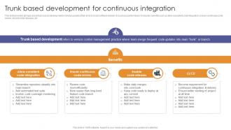Trunk Based Development For Continuous Integration Enabling Flexibility And Scalability