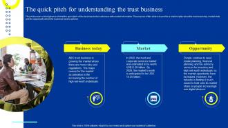 Trust Business Plan The Quick Pitch For Understanding The Trust Business BP SS