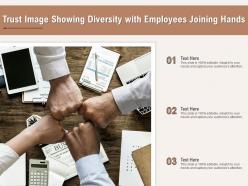 Trust image showing diversity with employees joining hands