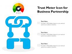 Trust meter icon for business partnership