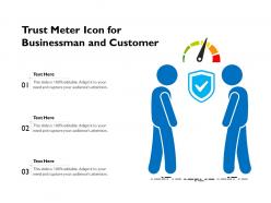 Trust meter icon for businessman and customer