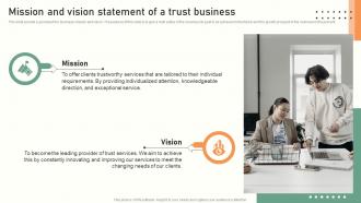 Trust Service Start Up Mission And Vision Statement Of A Trust Business BP SS