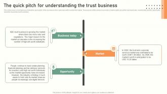 Trust Service Start Up The Quick Pitch For Understanding The Trust Business BP SS