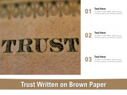 Trust written on brown paper