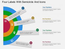 Ts four labels with semicircle and icons flat powerpoint design