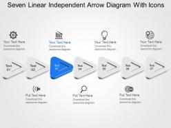 Ts seven linear independent arrow diagram with icons powerpoint template slide