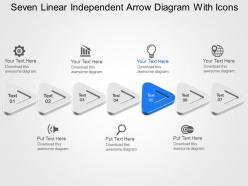 Ts seven linear independent arrow diagram with icons powerpoint template slide