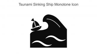 Tsunami Sinking Ship Monotone Icon In Powerpoint Pptx Png And Editable Eps Format