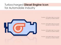 Turbocharged diesel engine icon for automobile industry
