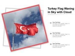 Turkey flag waving in sky with cloud