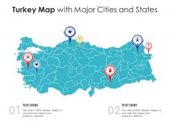 Turkey map with major cities and states