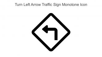 Turn Left Arrow Traffic Sign Monotone Icon In Powerpoint Pptx Png And Editable Eps Format