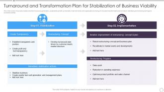 Turnaround And Transformation Plan For Stabilization Of Business Viability