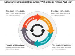 Turnaround strategical resources with circular arrows and icon