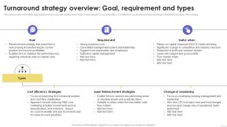 Turnaround Strategy Overview Requirement Sustainable Multi Strategic Organization Competency