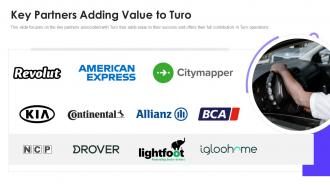 Turo investor funding elevator pitch deck key partners adding value to turo