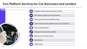 Turo investor funding elevator pitch deck turo platform services for car borrowers