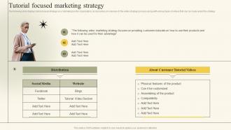 Tutorial Focused Marketing Strategy Social Media Video Promotional Playbook
