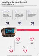 Tv Advertisement Service Proposal For About Us One Pager Sample Example Document