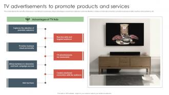 TV Advertisements To Promote Products And Services Offline Media To Reach Target Audience