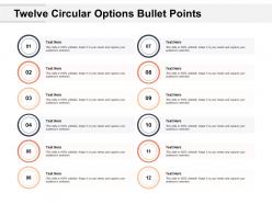 Twelve circular options bullet points
