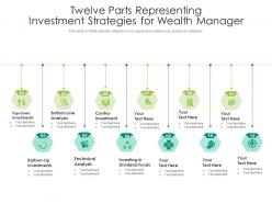 Twelve parts representing investment strategies for wealth manager