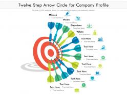 Twelve step arrow circle for company profile