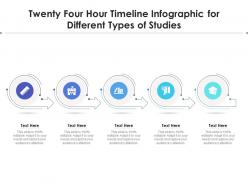 Twenty four hour timeline for different types of studies infographic template