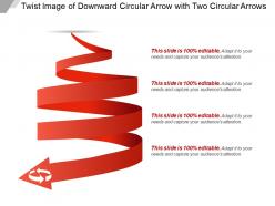 Twist image of downward circular arrow with two circular arrows