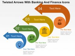 Twisted arrows with banking and finance icons flat powerpoint design