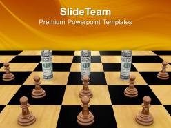 Twisted dollars and chess pieces business powerpoint templates ppt themes and graphics 0113