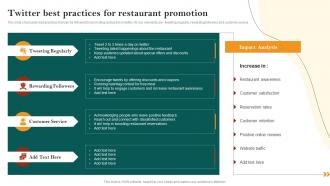Twitter Best Practices For Restaurant Promotion Restaurant Advertisement And Social
